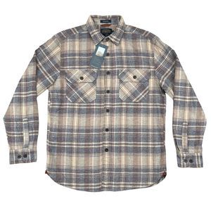 Pendleton Burnside Flannel Shirt Mens Medium Plaid Cotton Long Sleeve